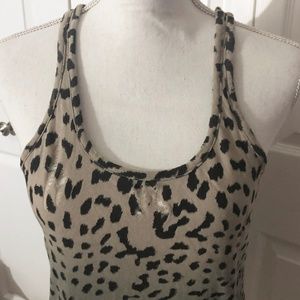 CHASER Ombré Distressed Animal Print Tank Top NWOT